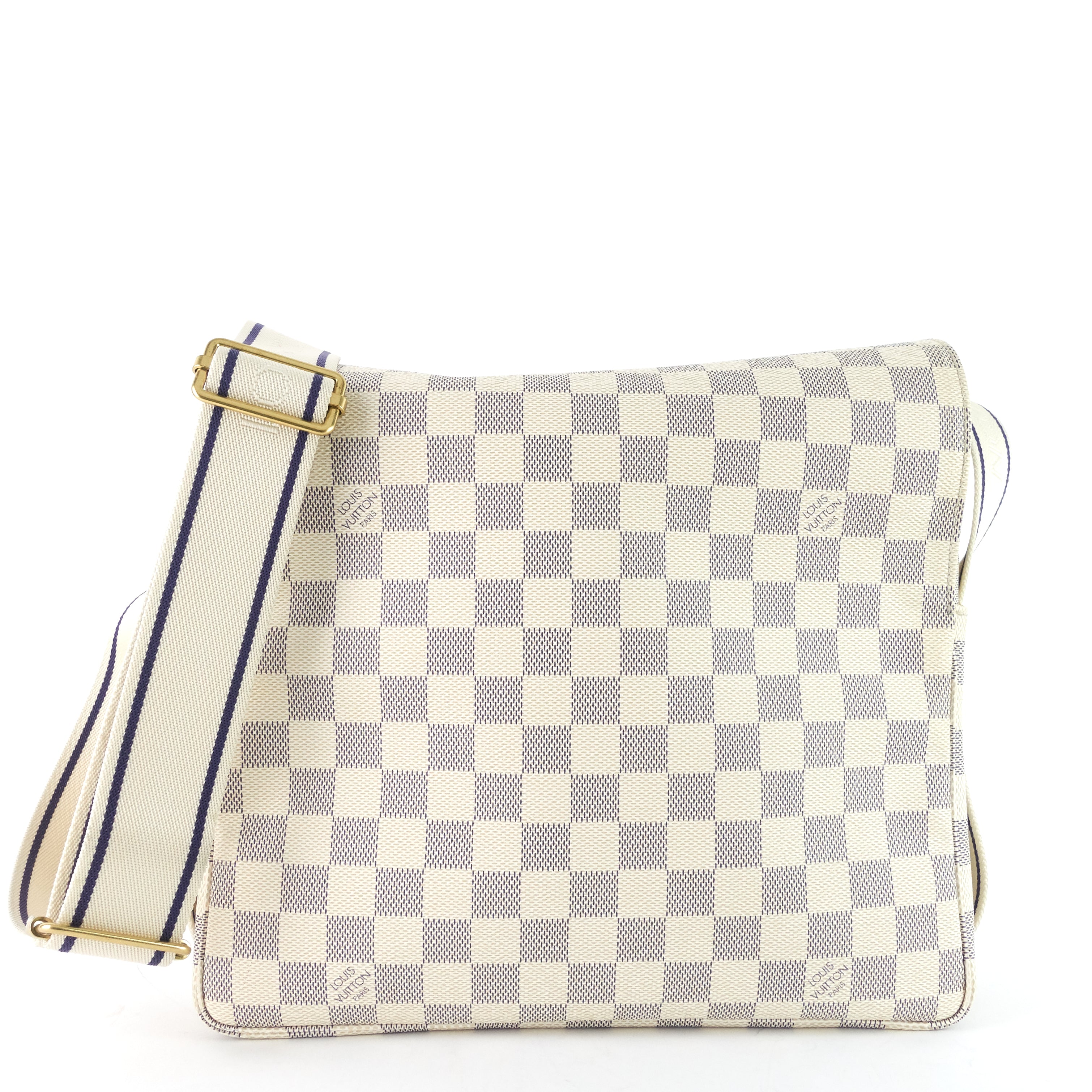 Louis Vuitton Naviglio In Ivory Canvas Damier Azur Auction