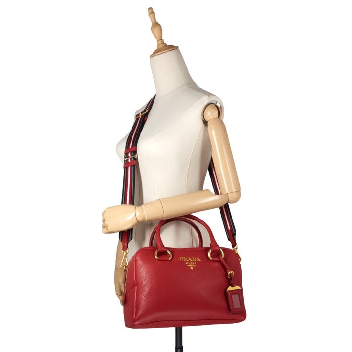 Convertible Bauletto Vitello Phenix Leather Bag