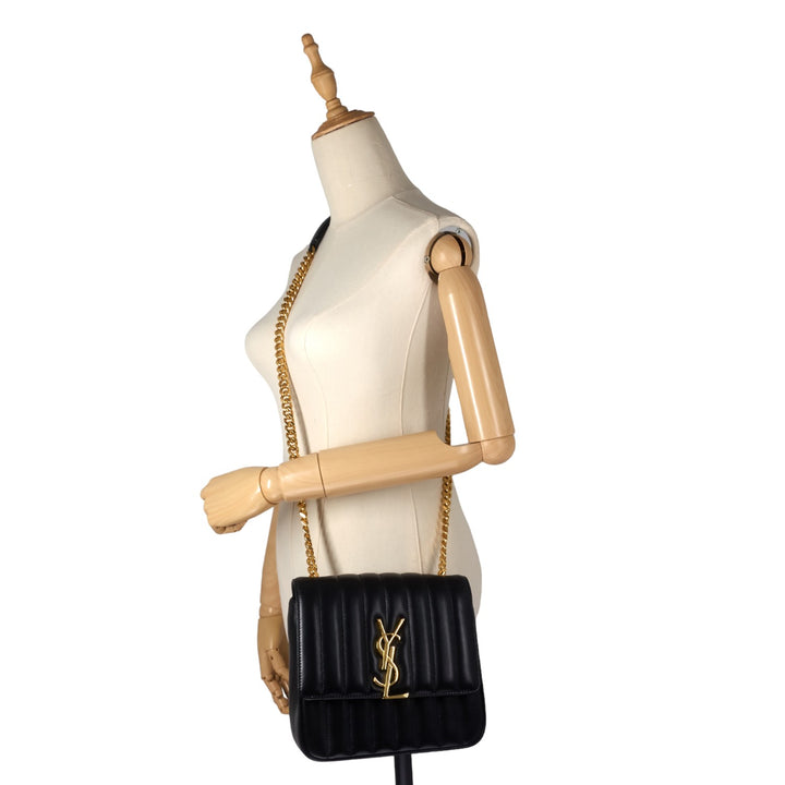 Vicky Medium Monogram Leather Crossbody Bag