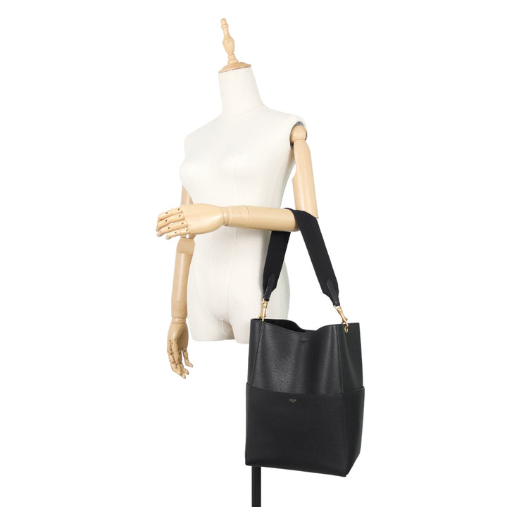 Sangle Seau Calfskin Leather Bucket Bag with Insert