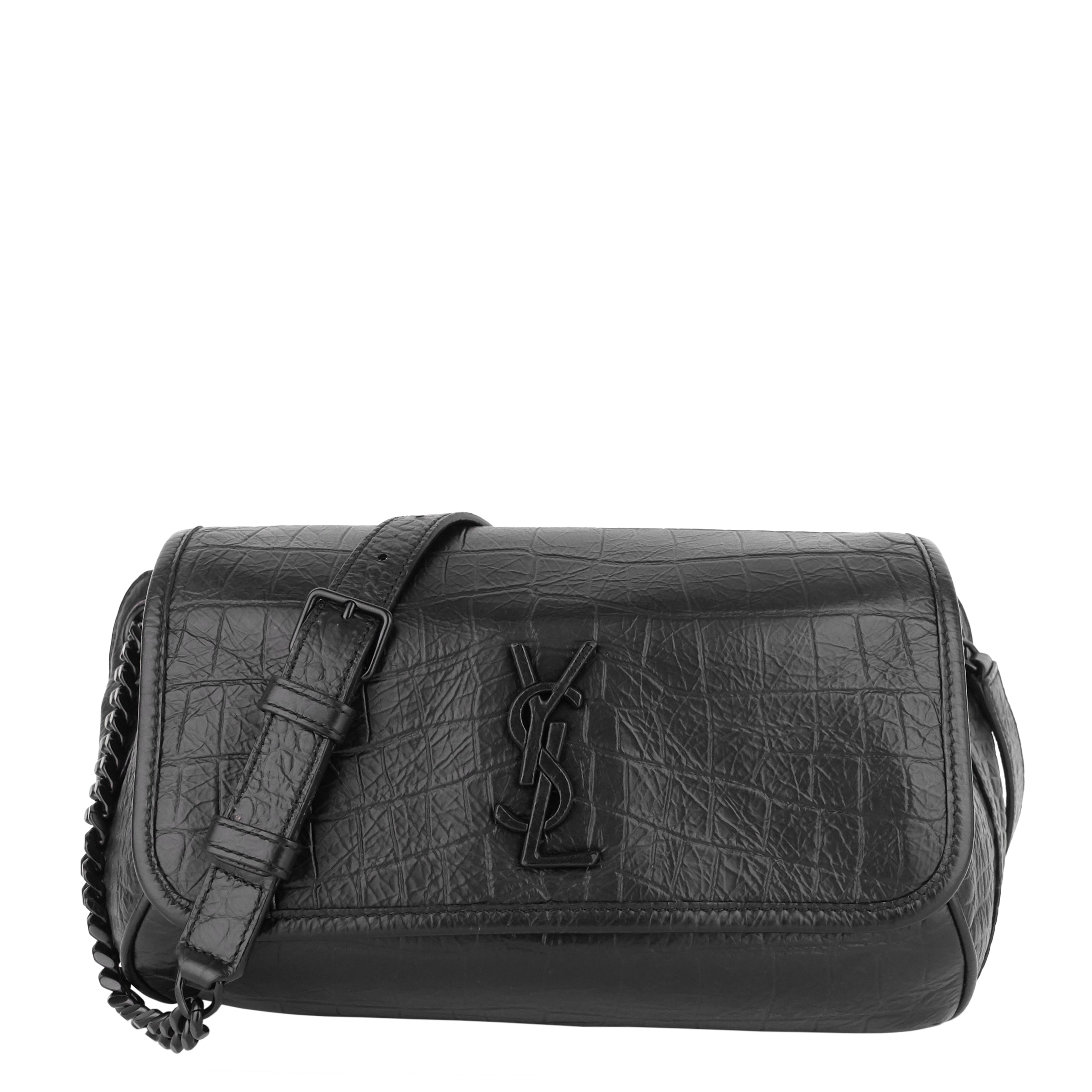 Niki Croc Embossed Calfskin Crossbody Bag Poshbag Boutique