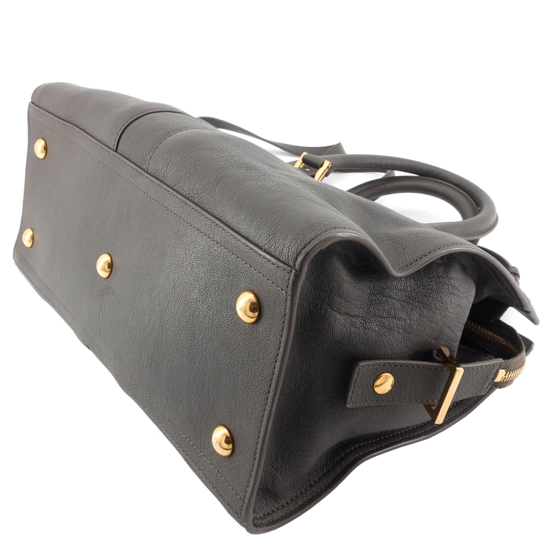 Classic Y Small Leather Cabas Bag