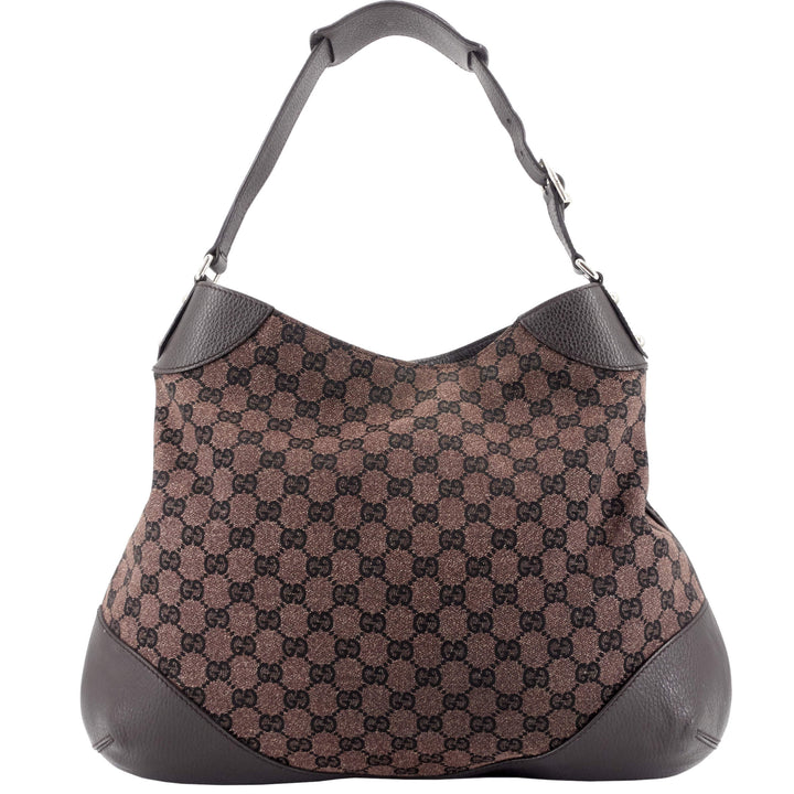 Brown GG Canvas Hobo Bag