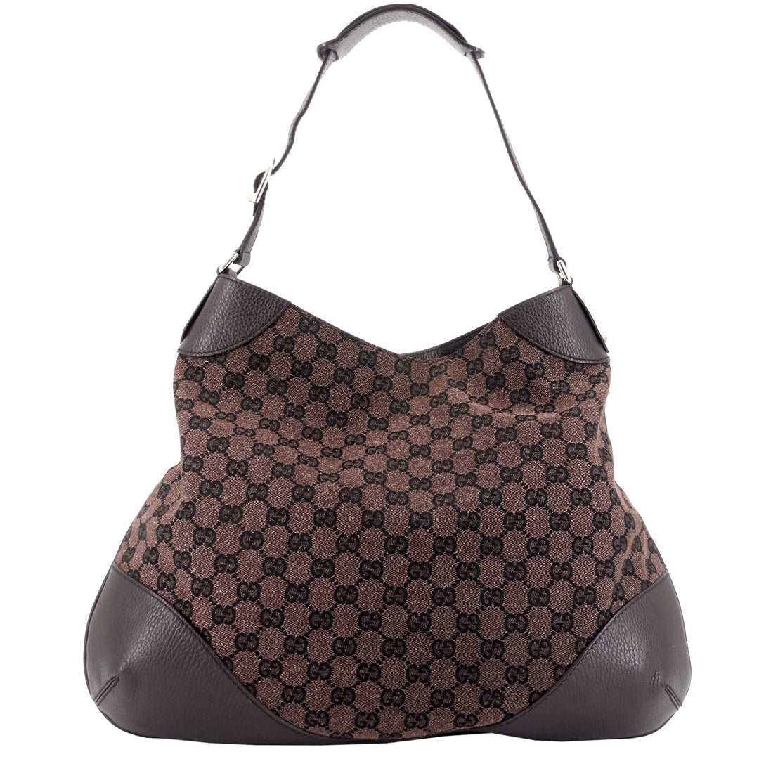 Brown GG Canvas Hobo Bag