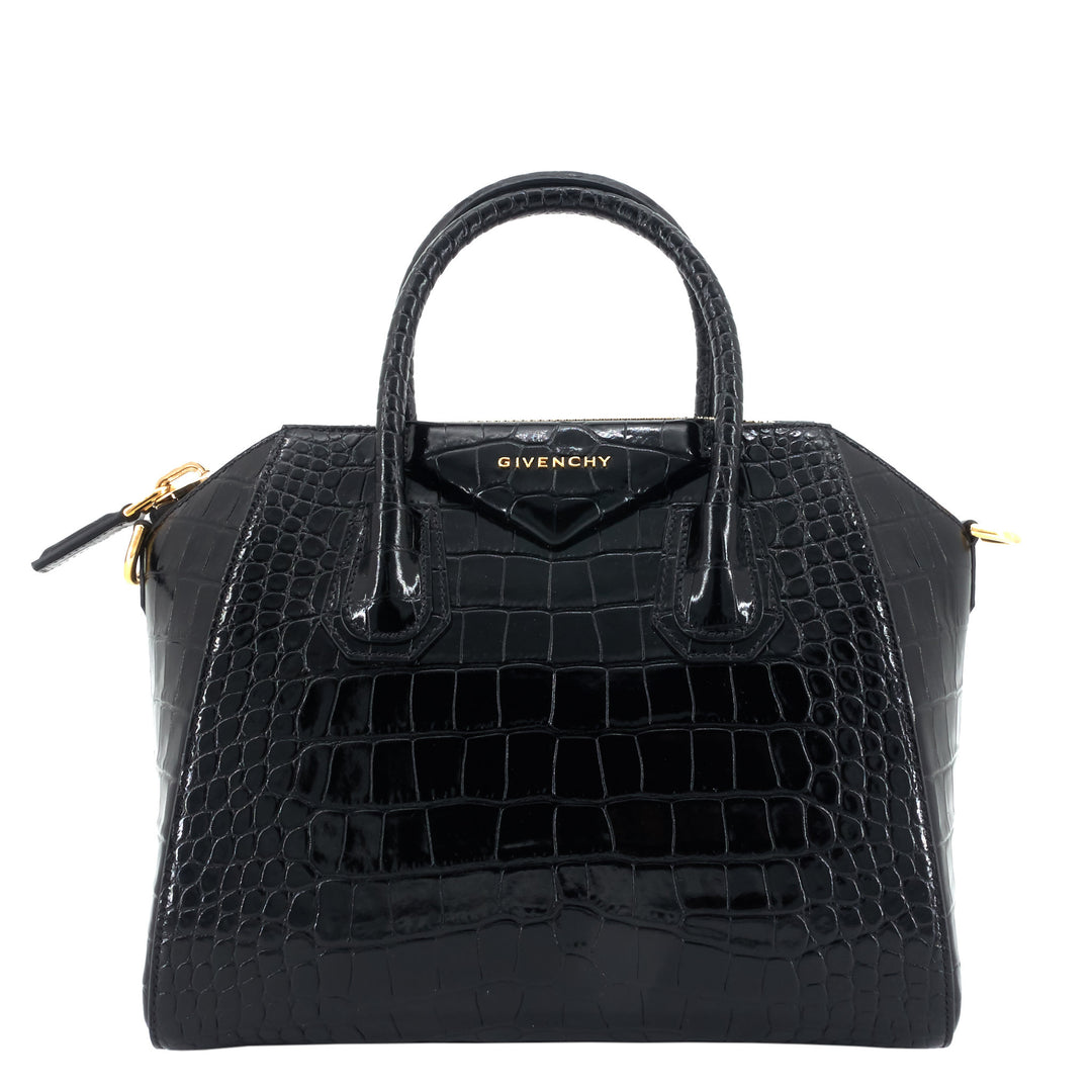 Antigona Small Crocodile Embossed Leather Bag