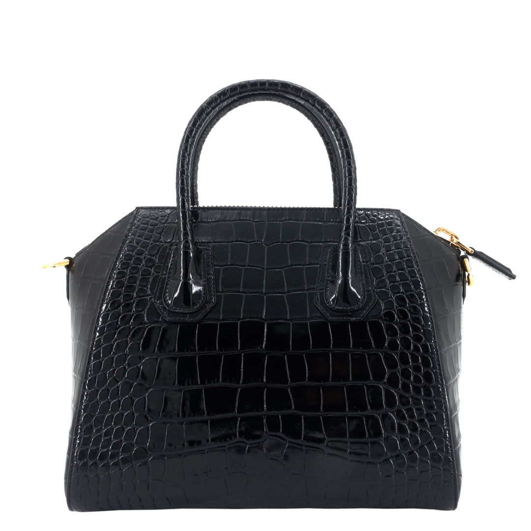 Antigona Small Crocodile Embossed Leather Bag