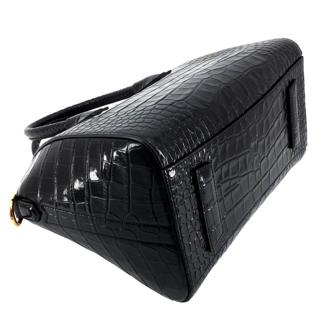 Antigona Small Crocodile Embossed Leather Bag