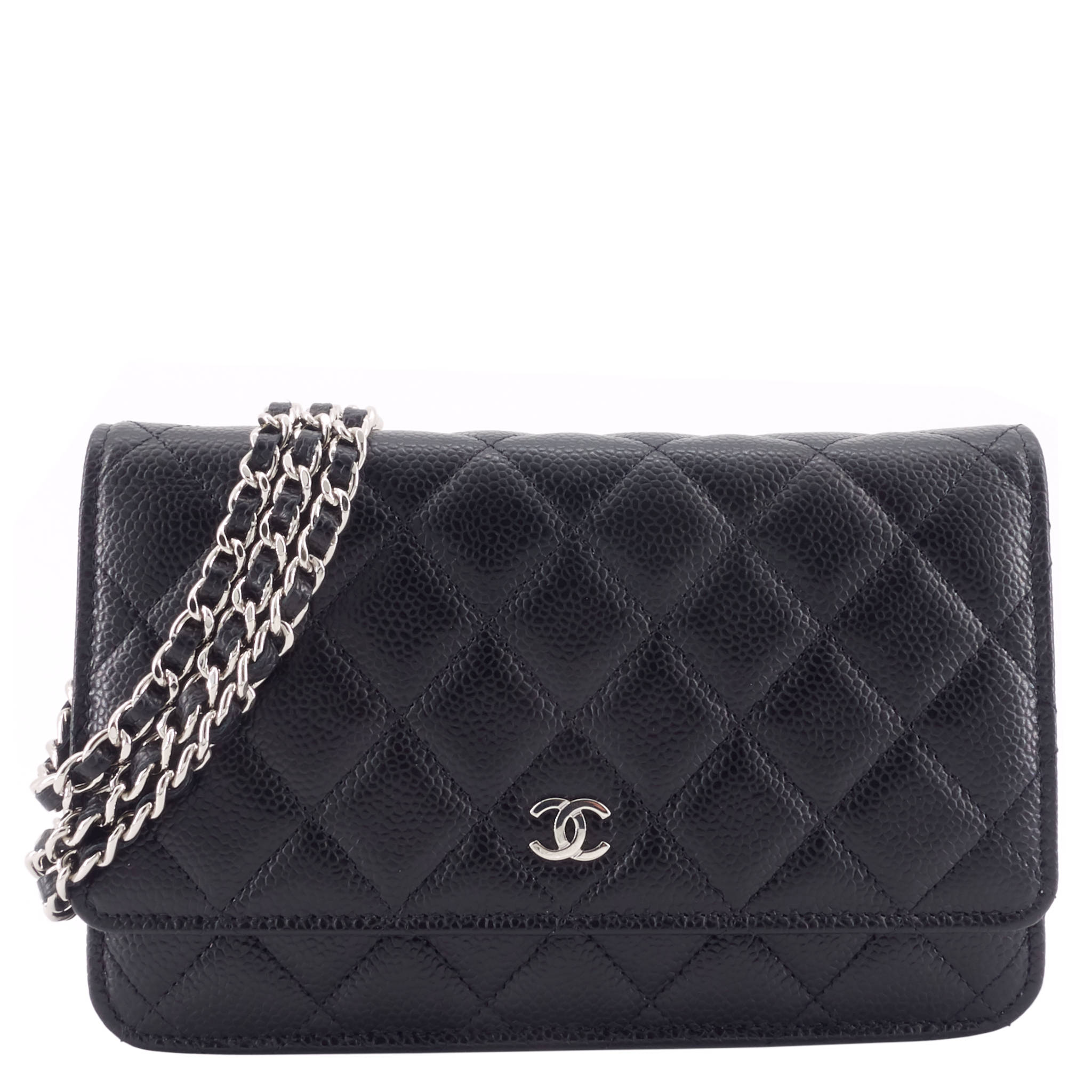 Wallet on Chain Caviar Leather Bag Poshbag Boutique