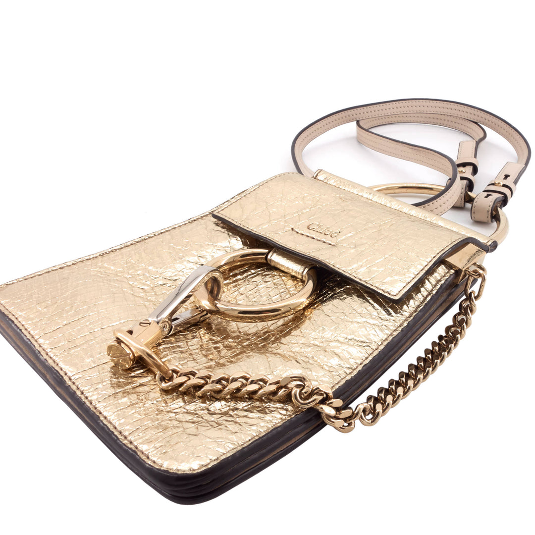 Mini Faye Metallic Calfskin Bag