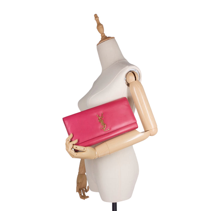 Cassandre Smooth Leather Clutch Bag