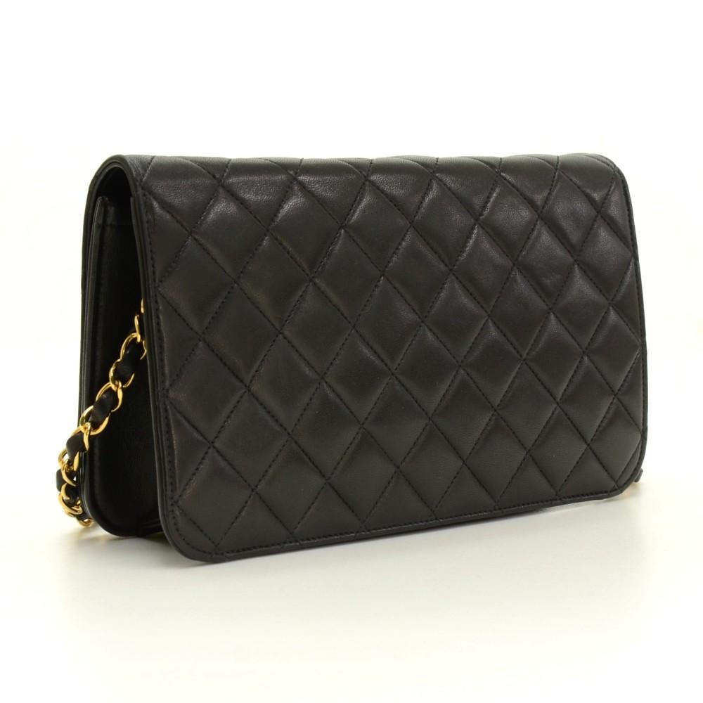 quilted lambskin leather shoulder bag