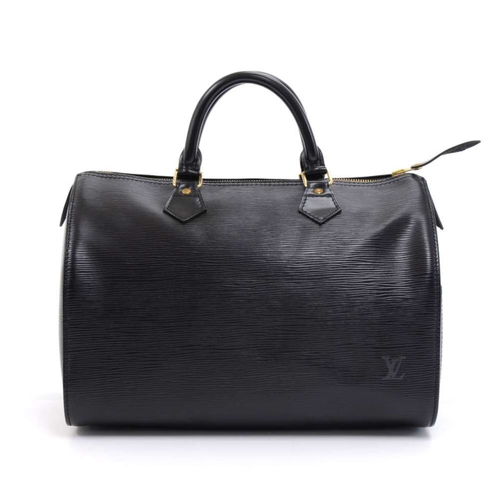 speedy 30 black epi leather city handbag