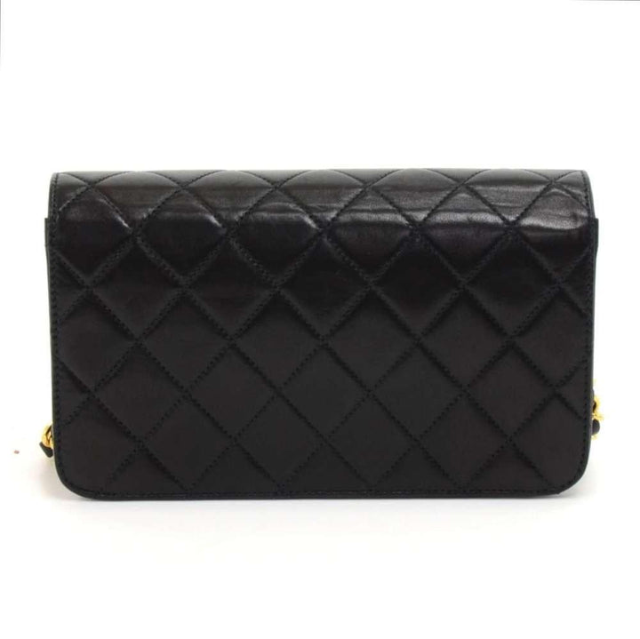 7.5" single flap quilted lambskin leather shoulder bag