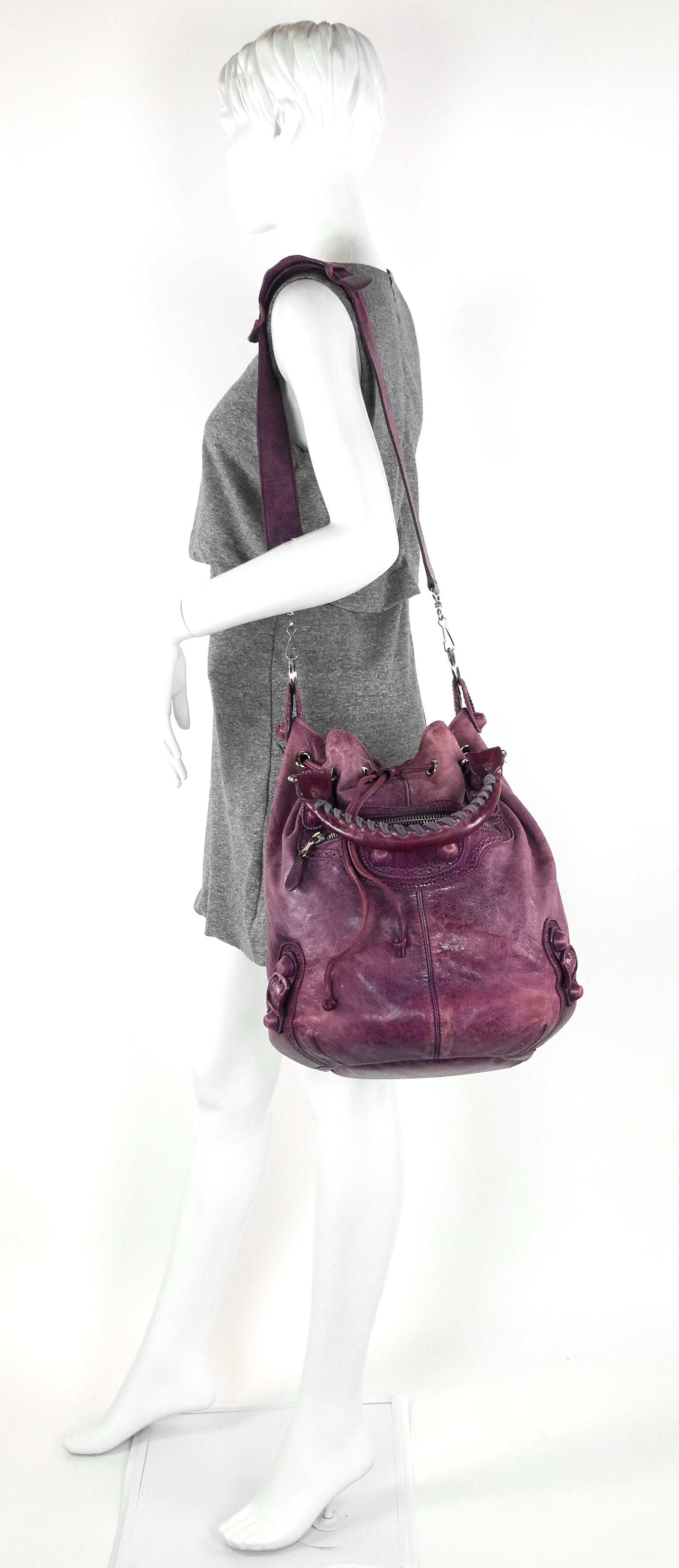 Balenciaga 2022 Hourglass Mini Top Handle Bag  Purple Mini Bags Handbags   BAL223571  The RealReal
