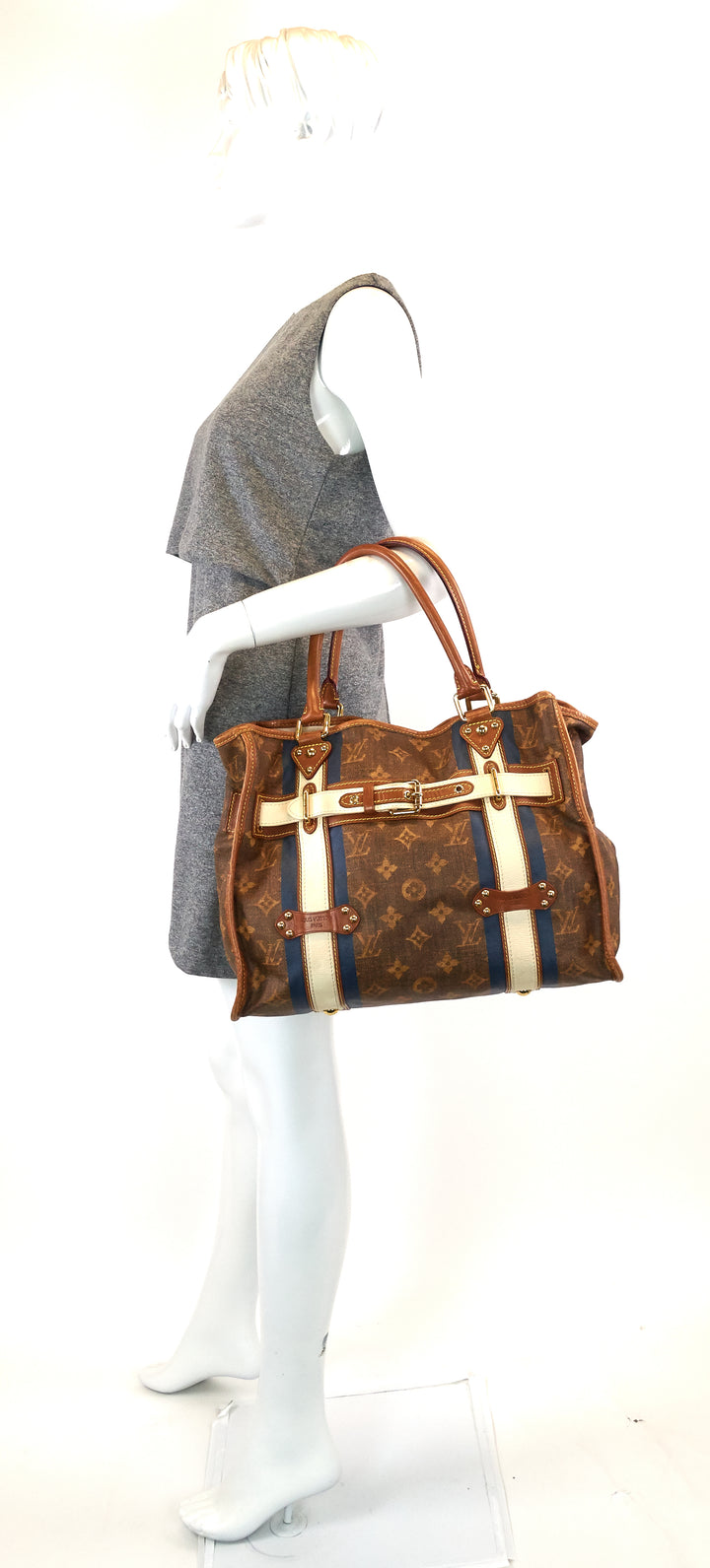 rayures tisse gm monogram canvas bag