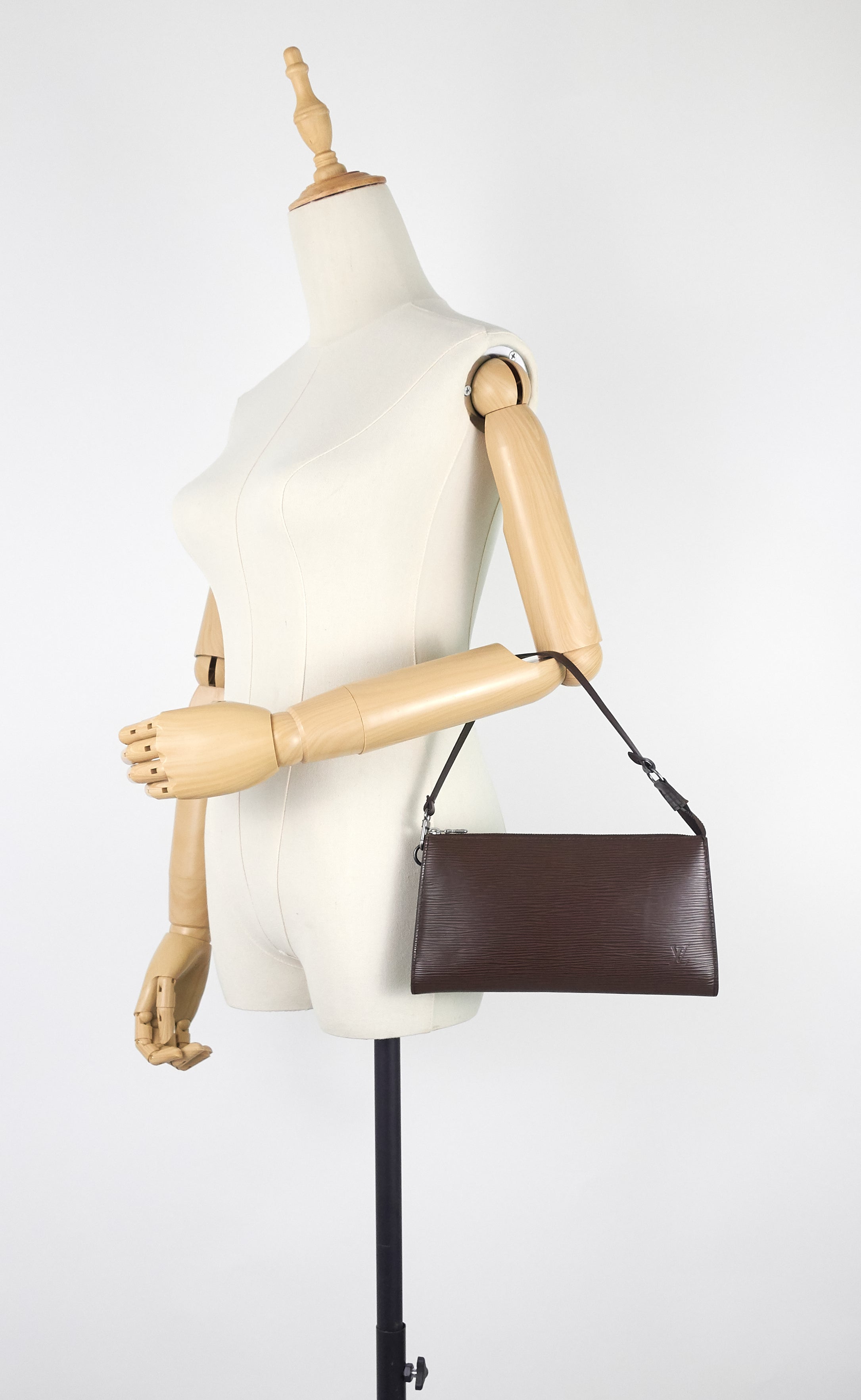 Pochette Accessoires Brown Epi Leather Bag Poshbag Boutique