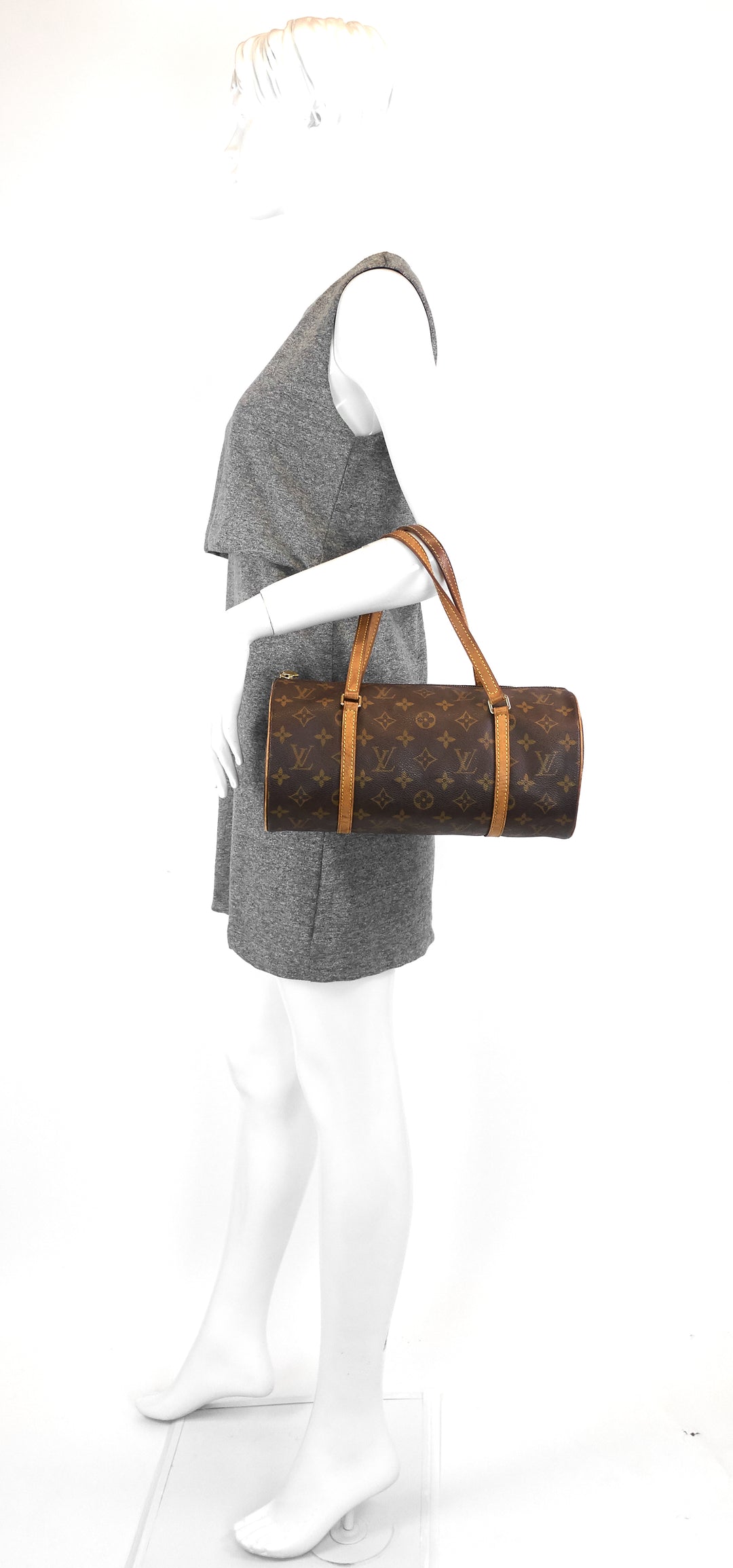 Louis Vuitton Papillon Handbag Monogram Canvas 30 Brown 220202381