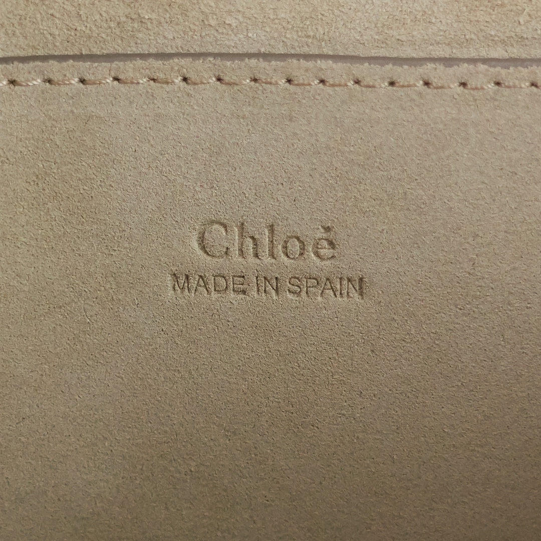 CHLOE Suede Calfskin Small Faye Shoulder Bag Motty Grey 1220346