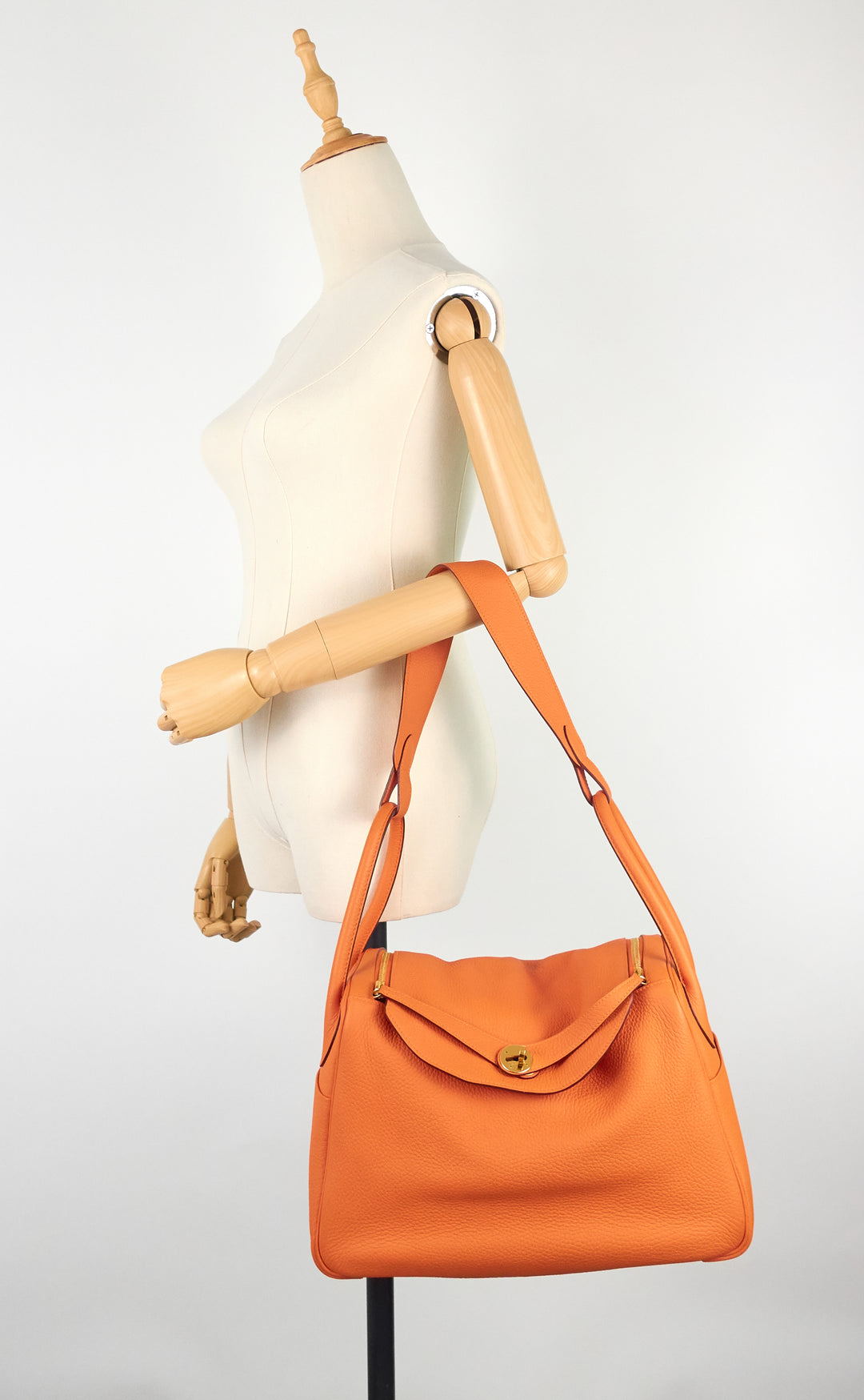 Hermès Orange Togo Leather Palladium Finish Lindy 34 Bag Hermes