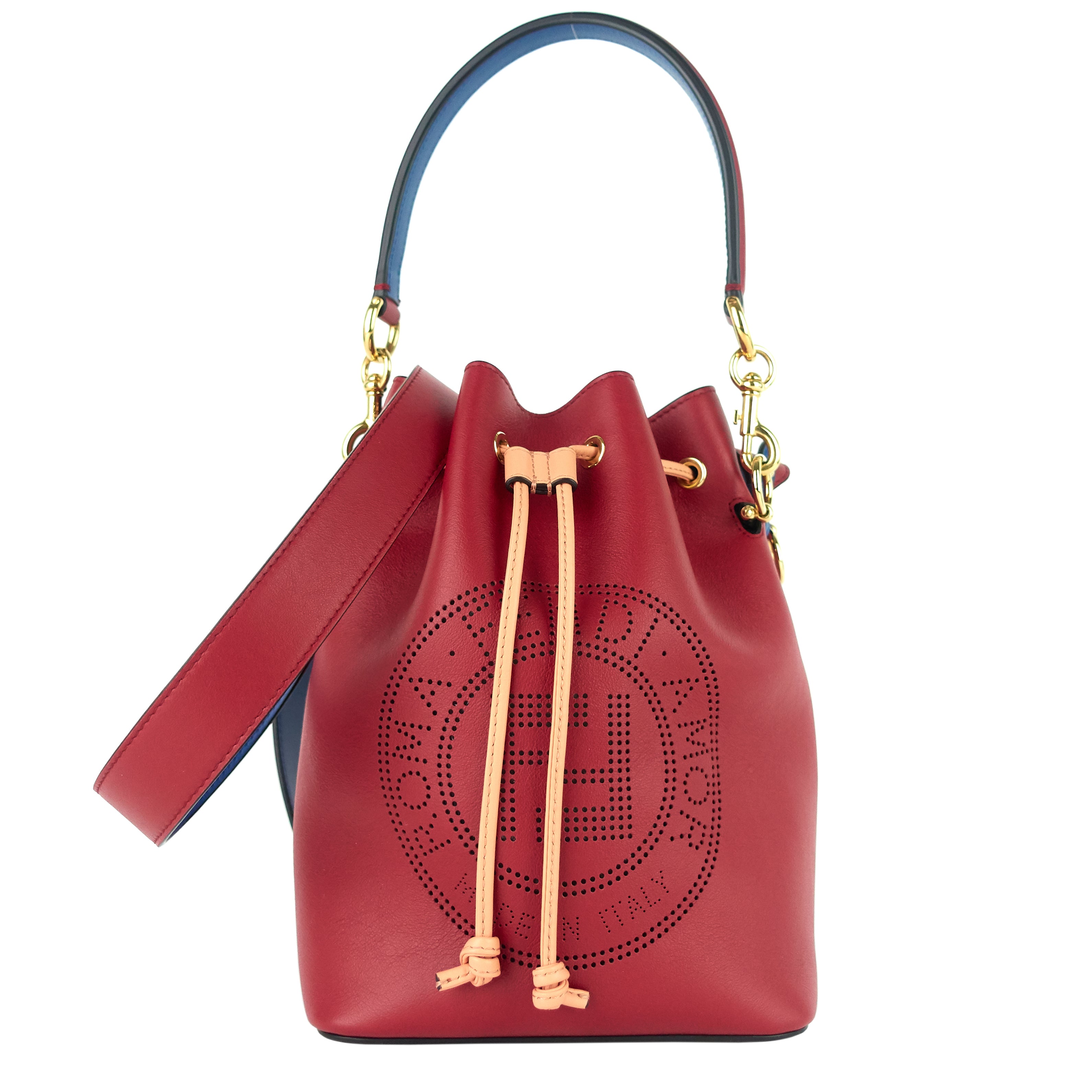 Fendi mon tresor 2025 logo bucket bag