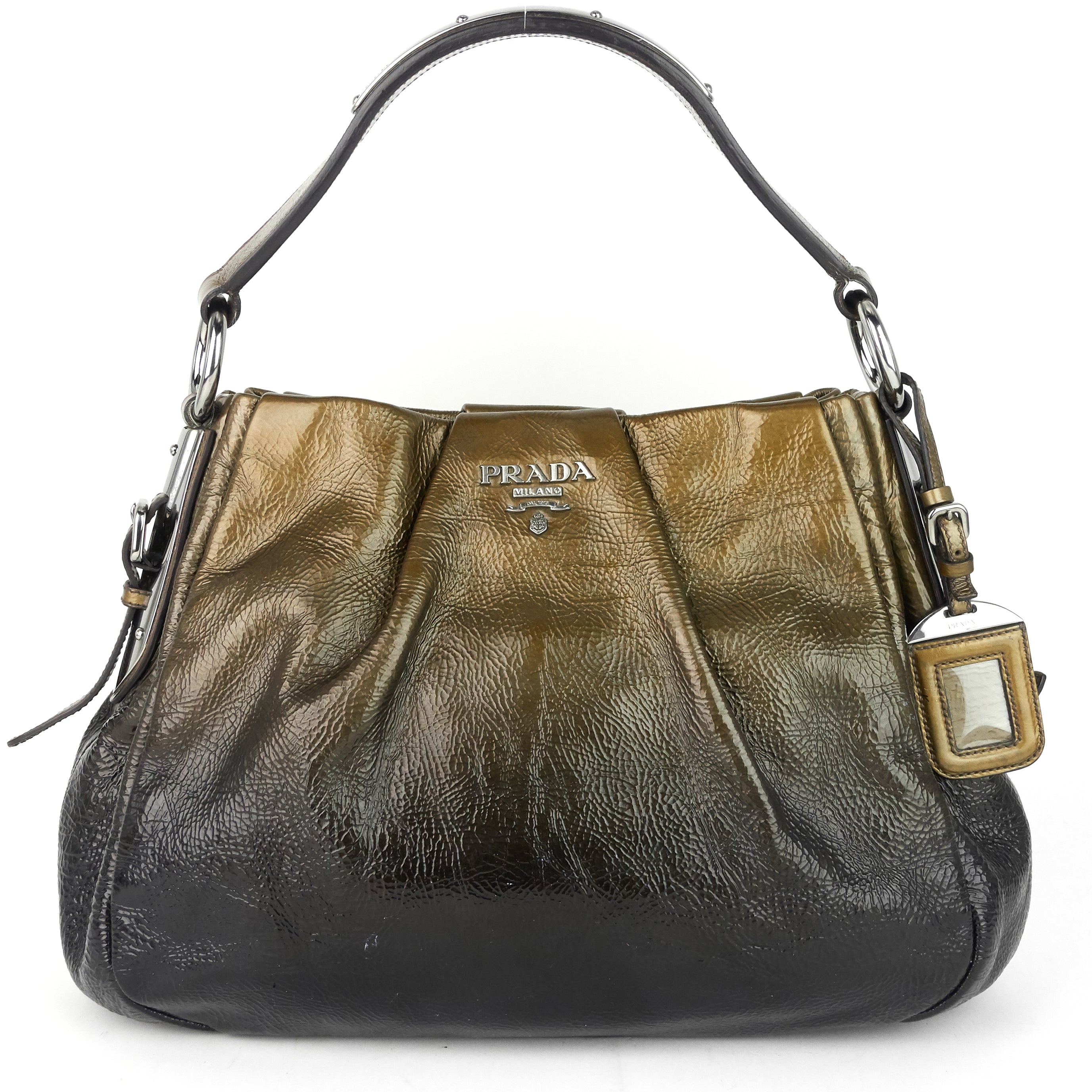 Ombre Pleated Patent Leather Bag Poshbag Boutique