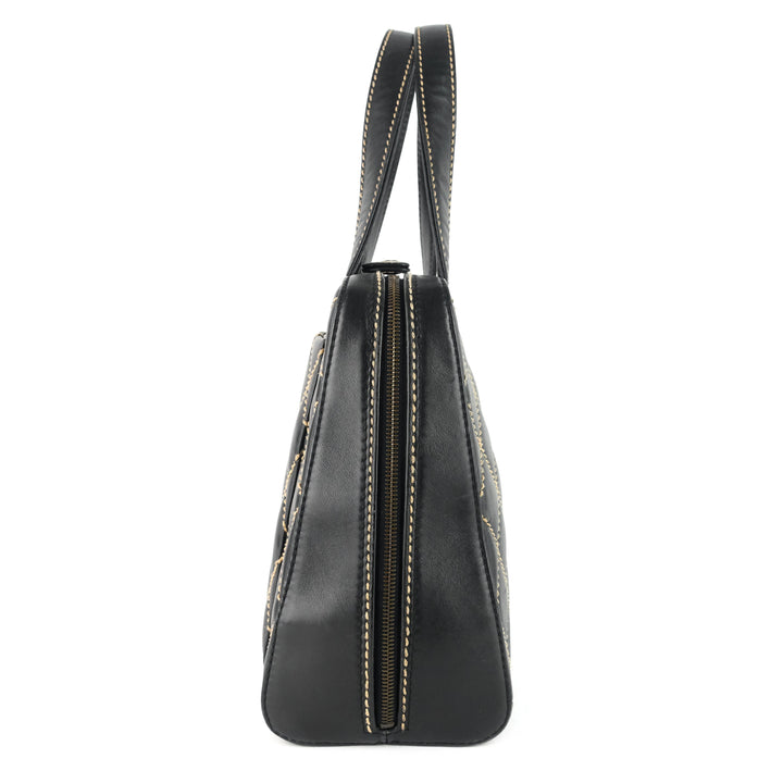 surpique top handles calfskin leather bowler bag