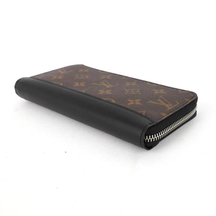 zippy monogram macassar canvas vertical bifold wallet