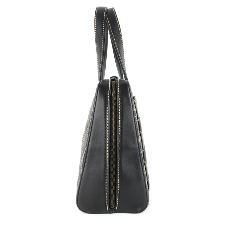 surpique top handles calfskin leather bowler bag