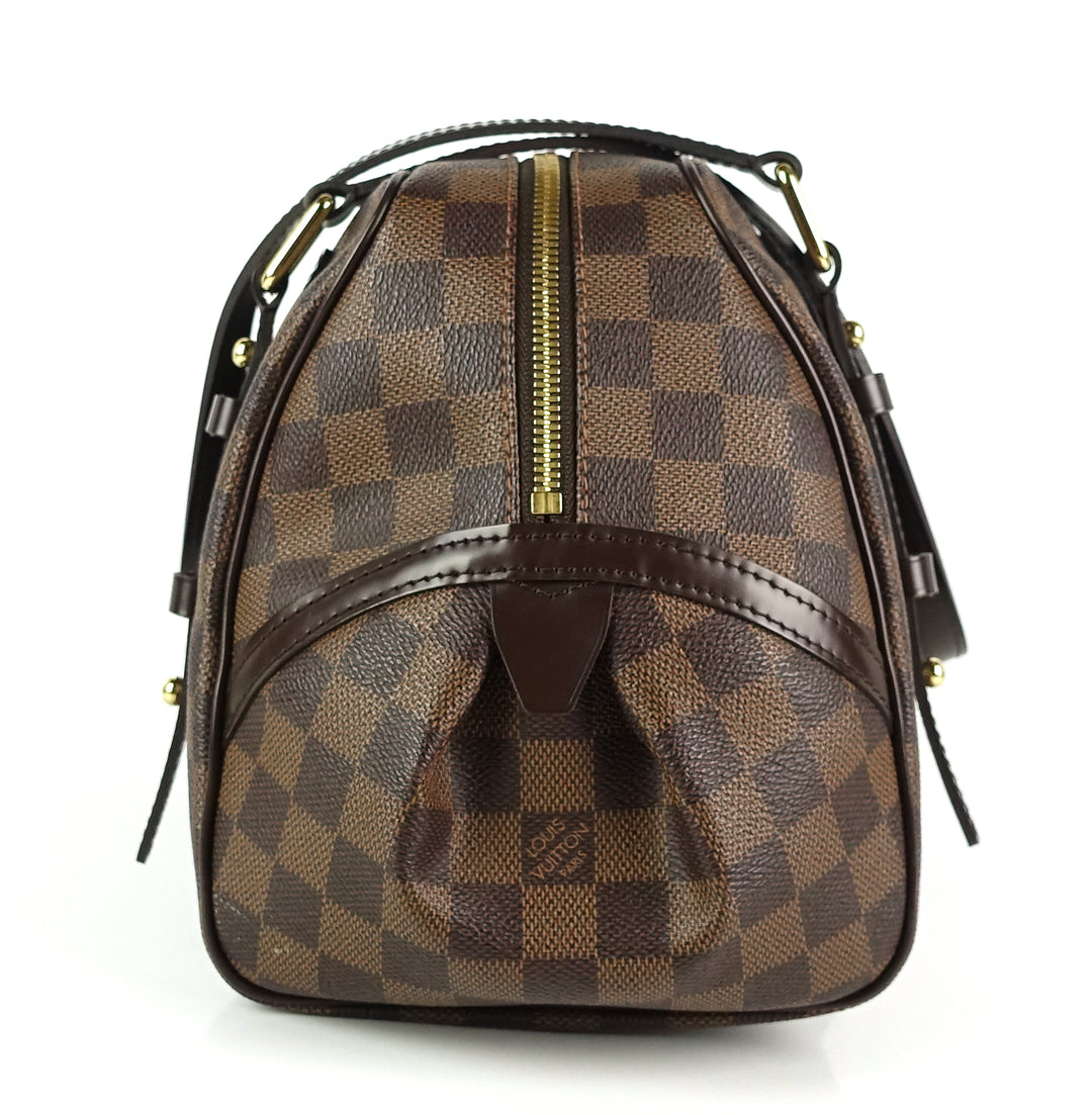 Louis Vuitton Discontinued Damier Ebene Rivington Bowler Shoulder Bag  s214lv84