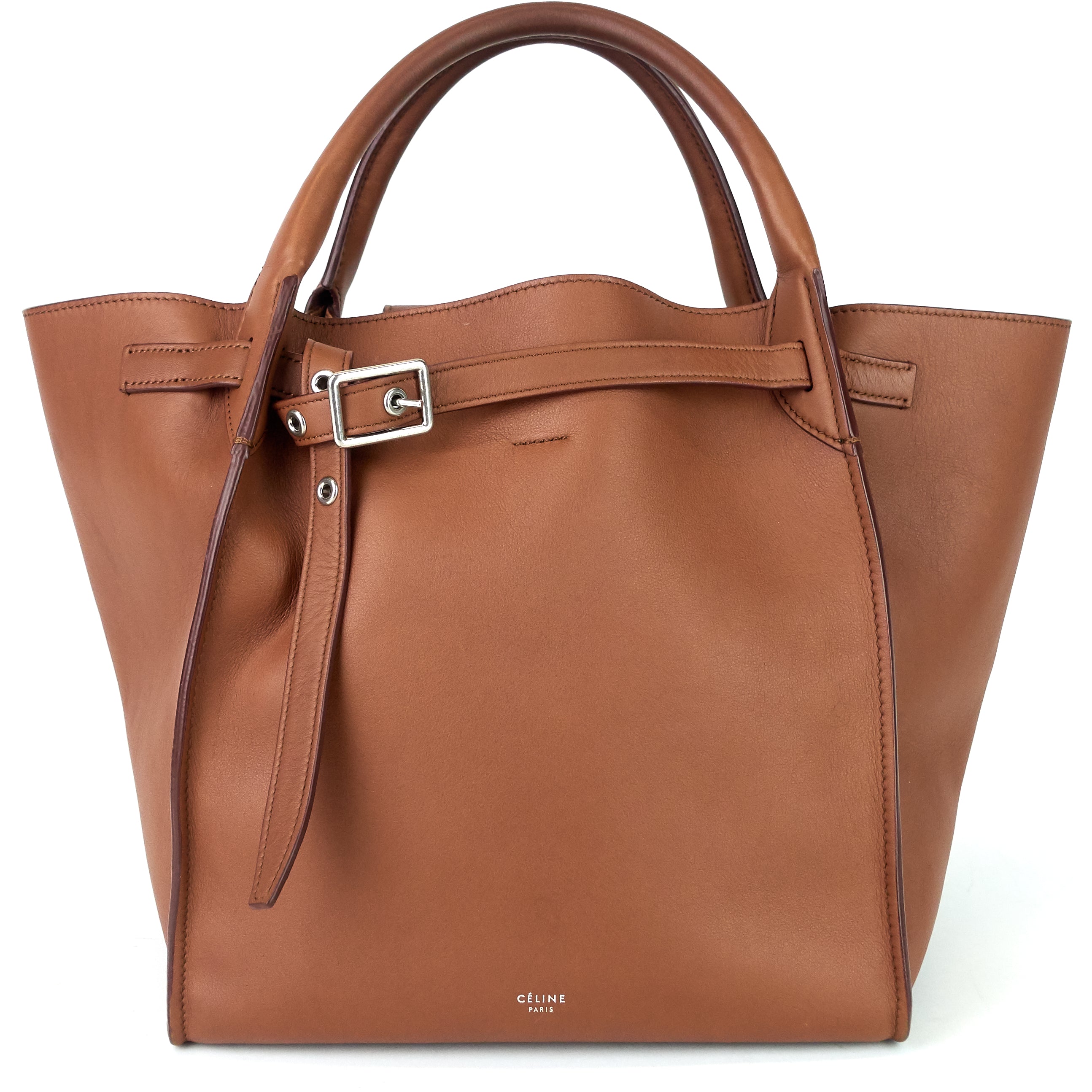 Small big bag with discount long strap in smooth calfskin