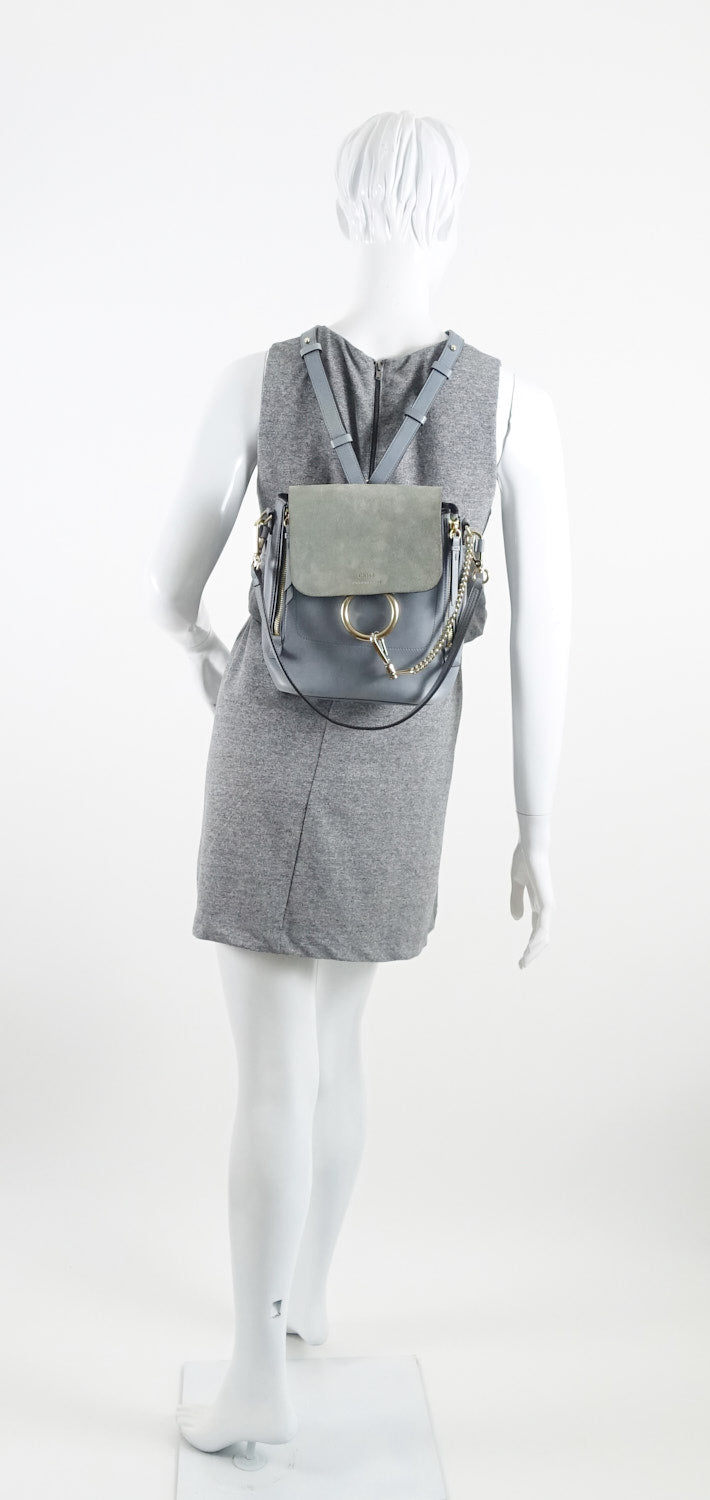 Faye Medium Suede and Calf Leather Backpack Poshbag Boutique