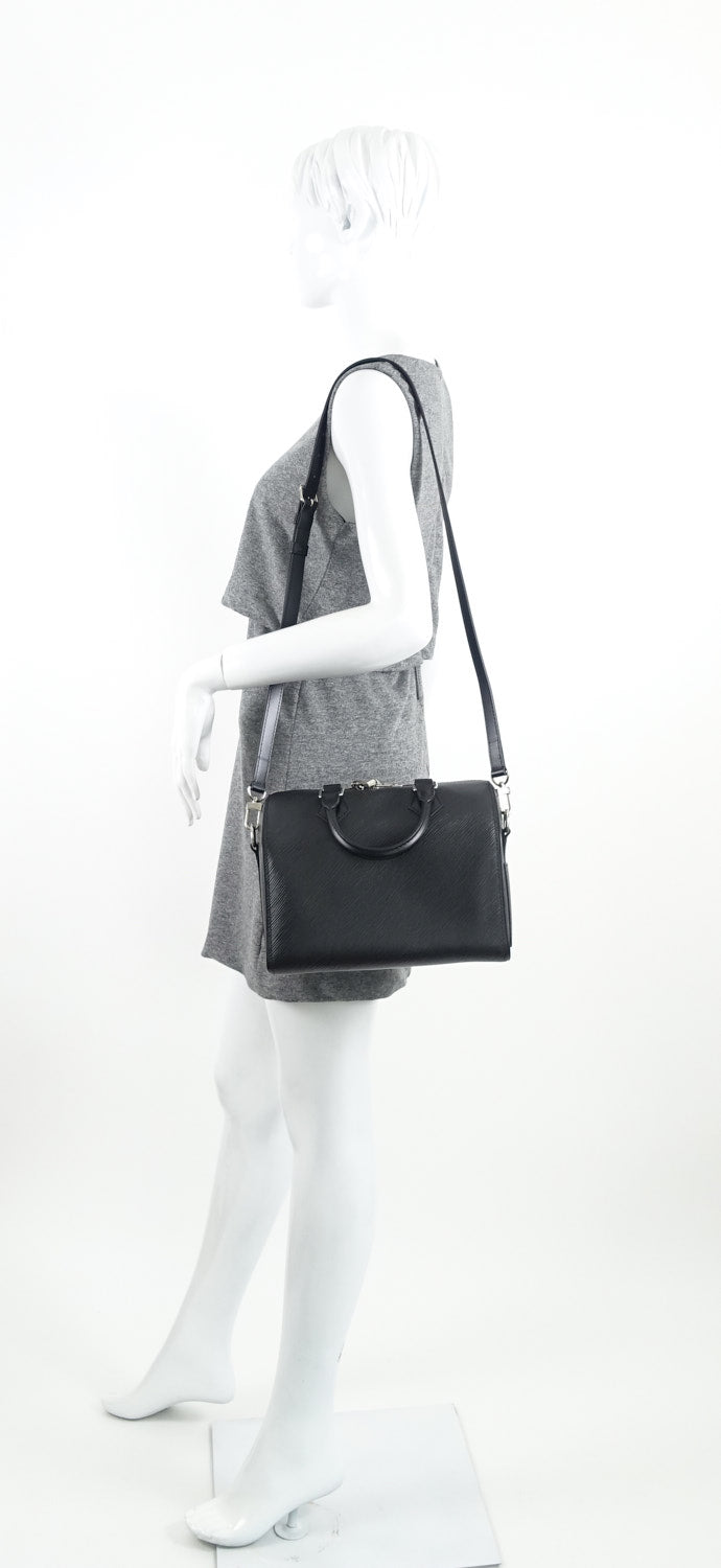 Louis Vuitton Black Epi Leather Speedy Bandouliere 25 Bag