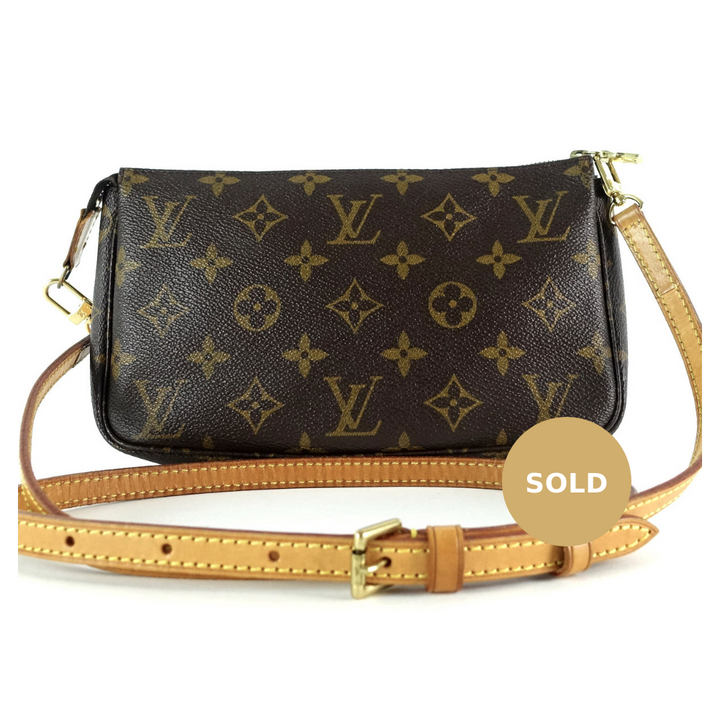 pochette accessoires monogram canvas bag with long strap